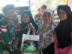 Sambut HUT Ke – 63, Satgas Pamtas Yonarmed 11 Kostrad Tebar Kepedulian di Perbatasan