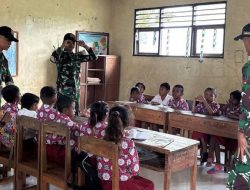 Satgas Pamtas RI-RDTL Tanamkan Wawasan Kebangsaan kepada Siswa SDK Nilulat