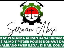 Aksi Damai tuntut Penangkapan Oknum Polisi penerima Dana Penambangan Pasir ilegal di Konawe