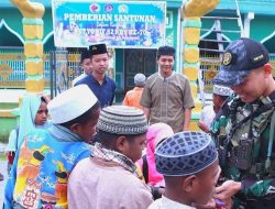 Berbagi Kasih Dirgahayu Ke – 70 Tahun Yonif 521/DY Letkol Inf Rahadyan Surya Murdata, S.E,M.I.P, Dansatgas Yonif 521/DY Beri Santunan Ke Pesantren Al-Istiqomah Walesi