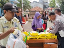 Satlantas Polres Priok, Gelar Gerakan Pangan Murah, Bantu Warga Dapatkan Beras Murah